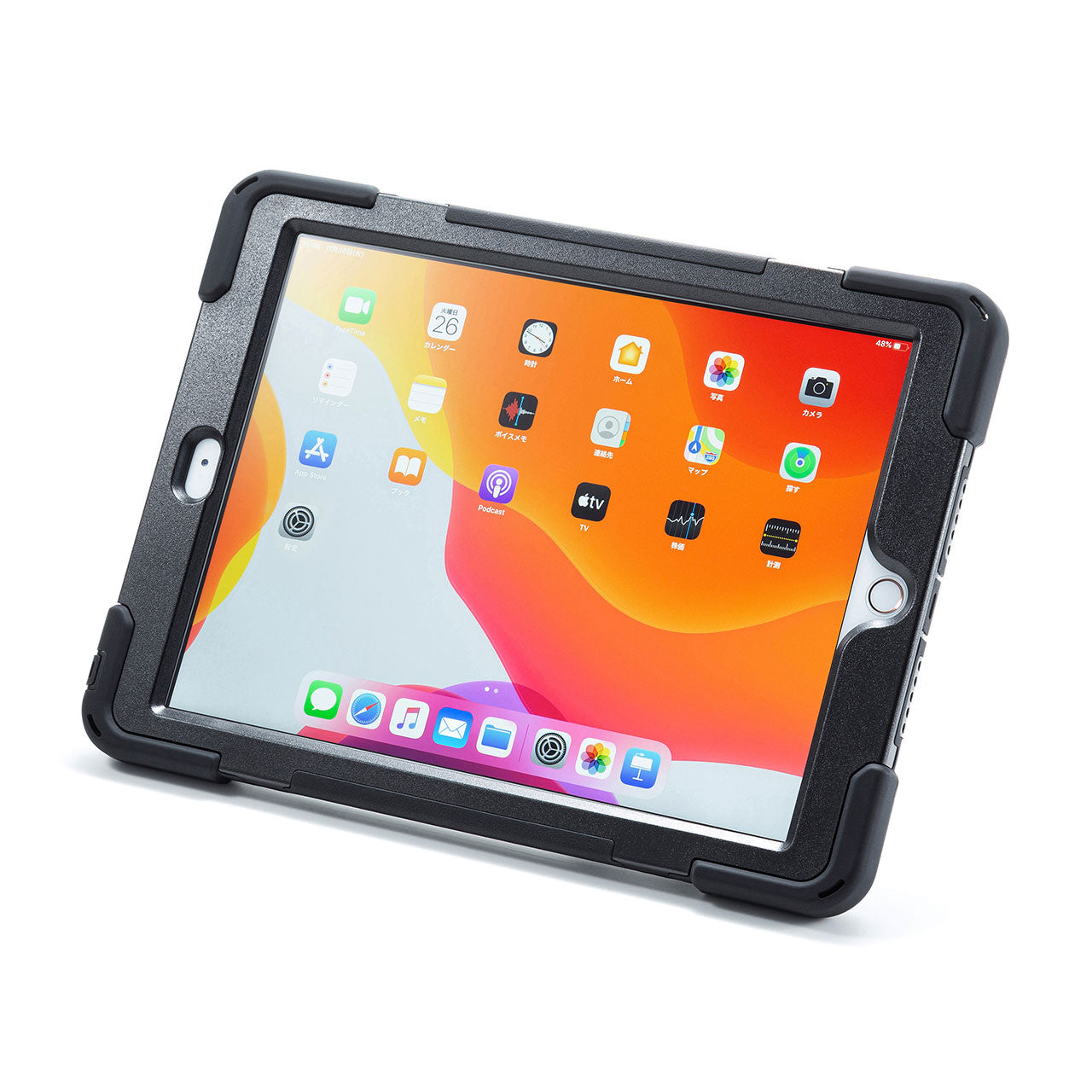 前面保護フィルター付耐衝撃ケース　PDA-IPAD1620BK