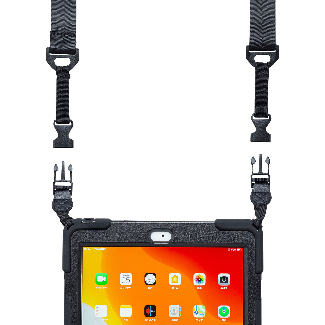 前面保護フィルター付耐衝撃ケース　PDA-IPAD1620BK