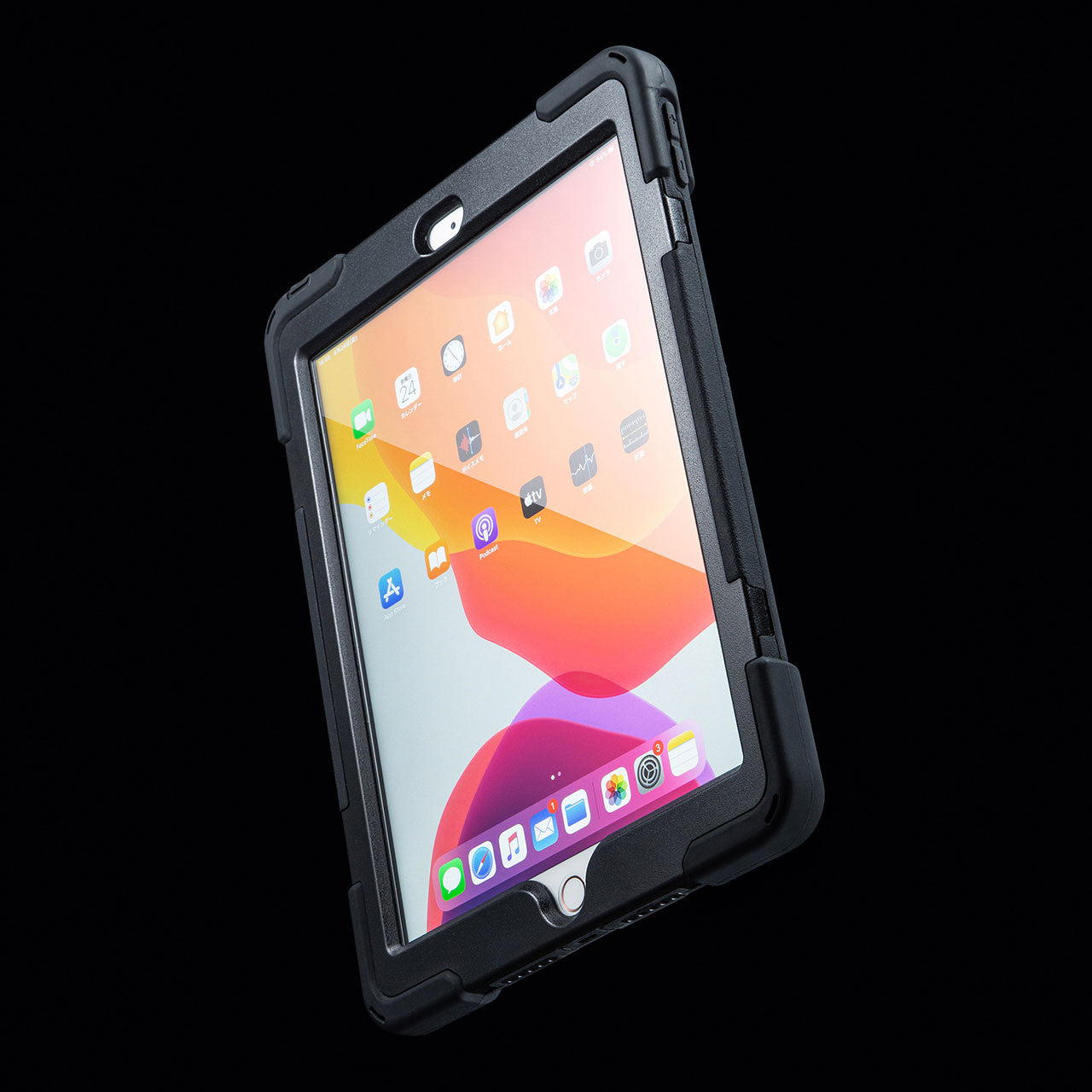 前面保護フィルター付耐衝撃ケース　PDA-IPAD1620BK