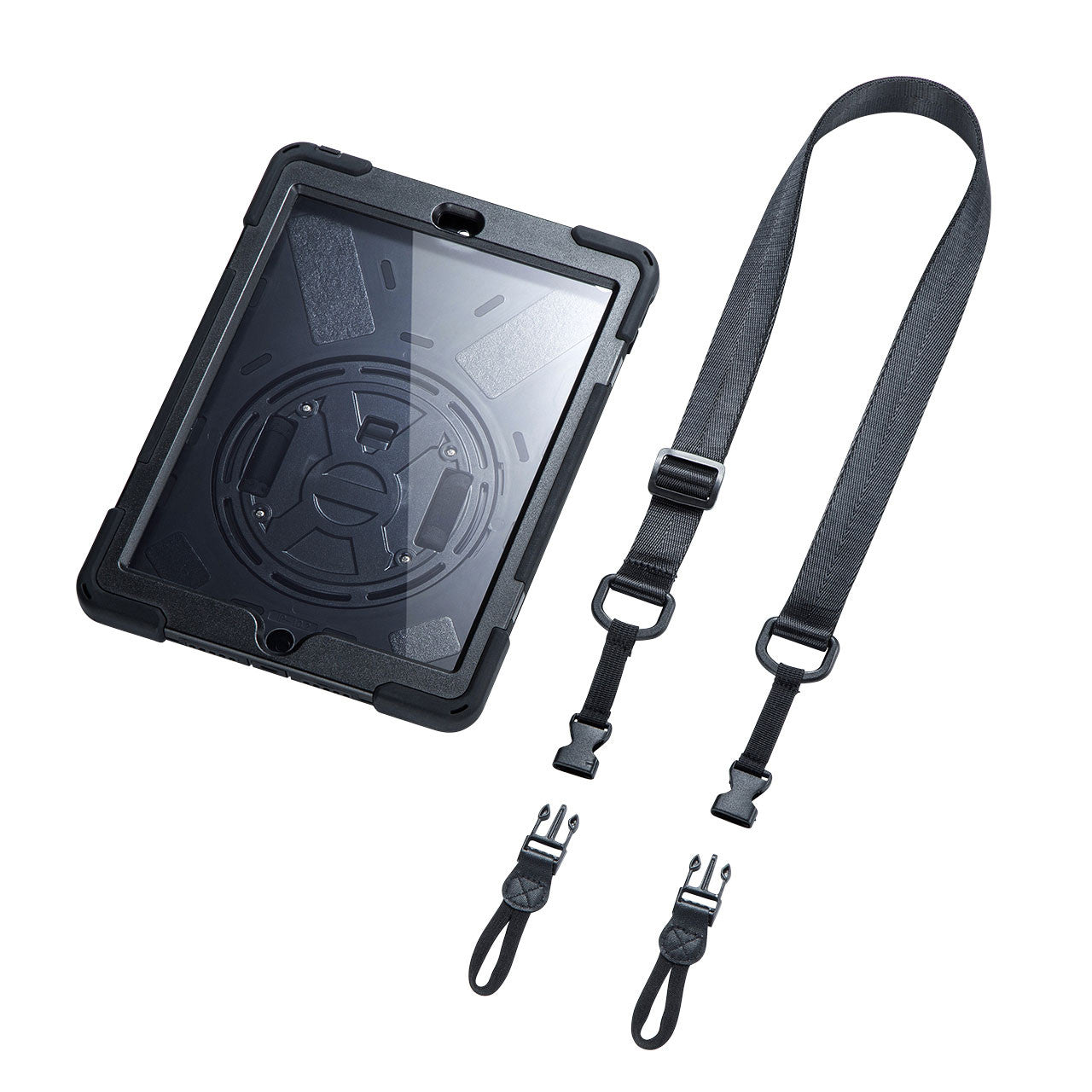 前面保護フィルター付耐衝撃ケース　PDA-IPAD1620BK